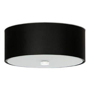 Čierne stropné svietidlo s textilným tienidlom ø 30 cm Herra – Nice Lamps vyobraziť