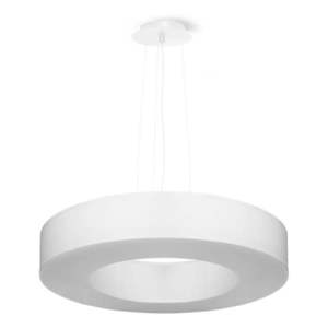 Biele závesné svietidlo s textilným tienidlom ø 50 cm Galata Slim – Nice Lamps vyobraziť