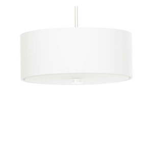 Biele závesné svietidlo s textilným tienidlom ø 30 cm Herra – Nice Lamps vyobraziť