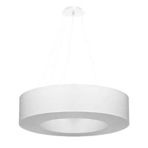 Biele závesné svietidlo s textilným tienidlom ø 70 cm Galata – Nice Lamps vyobraziť