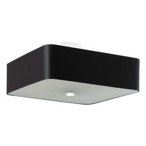 Čierne stropné svietidlo so skleneno-textilným tienidlom 45x45 cm Kortez – Nice Lamps vyobraziť
