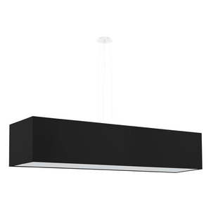 Čierne závesné svietidlo so skleneno-textilným tienidlom Gryfin – Nice Lamps vyobraziť
