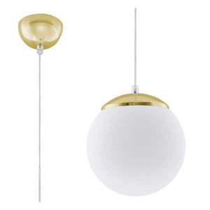 Závesné svietidlo v zlatej farbe so skleneným tienidlom ø 20 cm Cezab – Nice Lamps vyobraziť