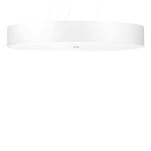 Biele závesné svietidlo s textilným tienidlom ø 100 cm Herra – Nice Lamps vyobraziť