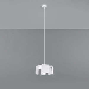 Biele závesné svietidlo s kovovým tienidlom ø 24 cm Rossario – Nice Lamps vyobraziť