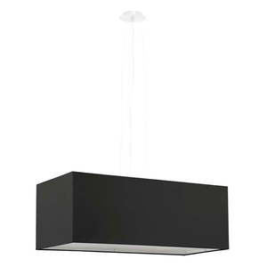 Čierne závesné svietidlo so skleneno-textilným tienidlom Gryfin Bis – Nice Lamps vyobraziť