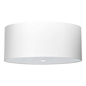 Biele stropné svietidlo s textilným tienidlom ø 60 cm Volta – Nice Lamps vyobraziť