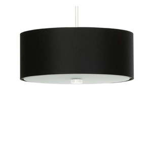 Čierne závesné svietidlo s textilným tienidlom ø 30 cm Herra – Nice Lamps vyobraziť