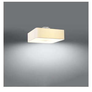Biele stropné svietidlo so skleneno-textilným tienidlom 45x45 cm Kortez – Nice Lamps vyobraziť