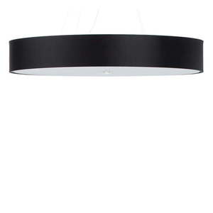 Čierne závesné svietidlo s textilným tienidlom ø 90 cm Herra – Nice Lamps vyobraziť