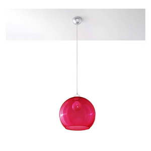Červené závesné svietidlo so skleneným tienidlom ø 30 cm Bilbao – Nice Lamps vyobraziť