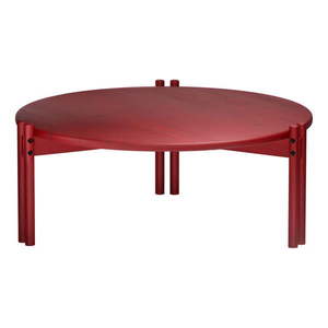 Červený okrúhly konferenčný stolík z borovicového dreva ø 80 cm Sticks – Karup Design vyobraziť