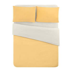 Žlto-krémové bavlnené obliečky na dvojlôžko/predĺžené s plachtou 200x220 cm - Mila Home vyobraziť