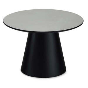 Konferenčný stolík vo svetlosivej a čiernej farbe s doskou v dekore mramoru ø 60 cm Tango – Furnhouse vyobraziť