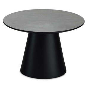 Konferenčný stolík v tmavosivej a čiernej farbe s doskou v dekore mramoru ø 60 cm Tango – Furnhouse vyobraziť