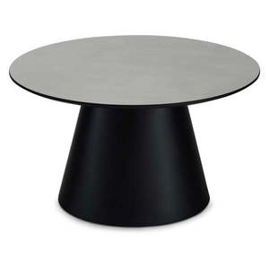 Konferenčný stolík vo svetlosivej a čiernej farbe s doskou v dekore mramoru ø 80 cm Tango – Furnhouse vyobraziť