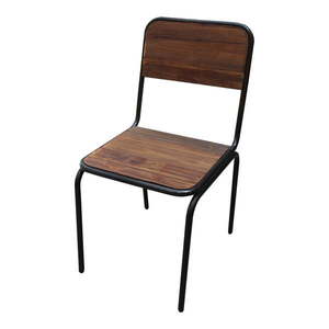 Hnedá jedálenská stolička z jedľového dreva Industrial – Antic Line vyobraziť