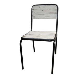Biela jedálenská stolička z jedľového dreva Industrial – Antic Line vyobraziť