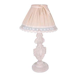 Svetloružová stolová lampa s textilným tienidlom (výška 56 cm) – Antic Line vyobraziť