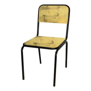 Žltá jedálenská stolička z jedľového dreva Industrial – Antic Line vyobraziť