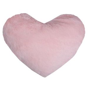 Dekoračný vankúš Srdce 30x40 cm, ružový, imitácia králičej kožušiny% vyobraziť