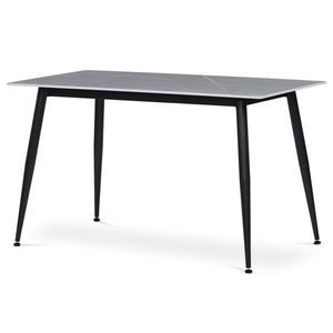 Sconto Jedálenský stôl LUCIAN sivý mramor/čierna, šírka 130 cm vyobraziť