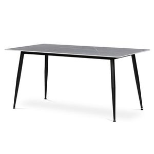 Sconto Jedálenský stôl LUCIAN sivý mramor/čierna, šírka 160 cm vyobraziť