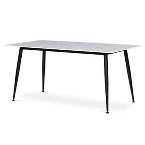 Sconto Jedálenský stôl LUCIAN biely mramor/čierna, šírka 160 cm vyobraziť