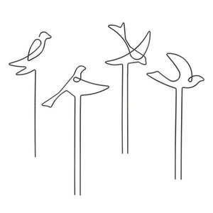 Kovová podpera rastlín 4 ks Bird – Esschert Design vyobraziť