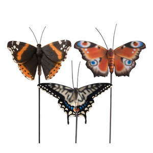 Polyresínové záhradné zápichy v súprave 3 ks Butterfly – Esschert Design vyobraziť