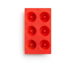 Červená silikónová forma na mini bábovky Lékué vyobraziť