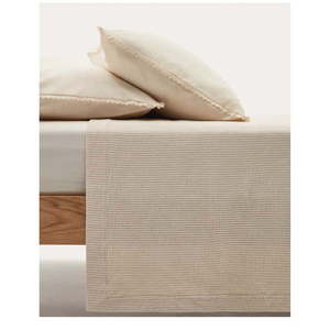 Béžový bavlnený pléd na dvojlôžko 180x250 cm Bedar – Kave Home vyobraziť