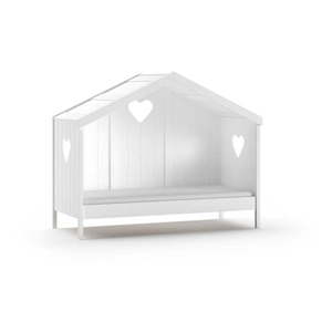 Biela domčeková detská posteľ z borovicového dreva 90x200 cm AMORI – Vipack vyobraziť