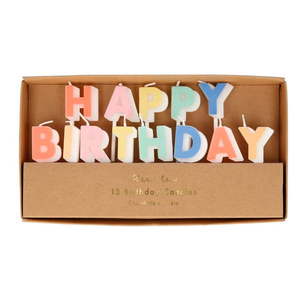 Tortové sviečky v súprave 13 ks Happy Birthday – Meri Meri vyobraziť