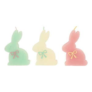 Sviečky v súprave 3 ks doba horenia 2 h s veľkonočným motívom Bunny – Meri Meri vyobraziť
