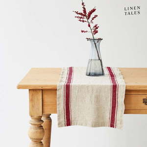 Ľanový behúň na stôl 40x200 cm Red Stripe Vintage – Linen Tales vyobraziť