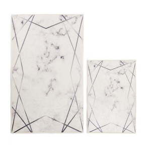 Biele/sivé kúpeľňové predložky v súprave 2 ks 60x100 cm Geometric – Mila Home vyobraziť