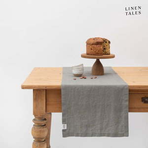 Ľanový behúň na stôl 40x200 cm Khaki – Linen Tales vyobraziť