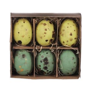 Veľkonočná dekorácia Vyfúknuté vajíčka, 6 ks, zelené% vyobraziť