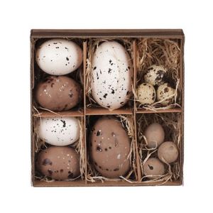 Veľkonočná dekorácia Vyfúknuté vajíčka, 12 ks, biela/hnedá% vyobraziť