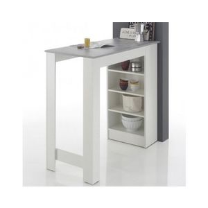Barový stôl Mojito, biely/sivý betón% vyobraziť