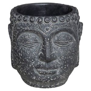 Cementový Buddha kvetináč antracit vyobraziť