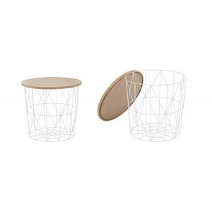 Odkládací stolek Marfel přírodní dřevo/bílá vyobraziť