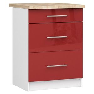 Kuchyňská skříňka Olivie S 60 cm 3S bílo-červená vyobraziť