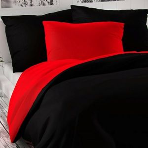 Kvalitex Saténové obliečky Luxury Collection červená / čierna, 140 x 200 cm, 70 x 90 cm vyobraziť