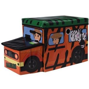 Detský úložný box a sedátko Safari bus oranžová, 55 x 26 x 31 cm vyobraziť