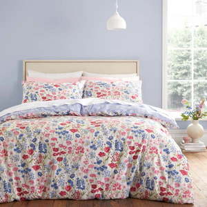 Modré/ružové bavlnené obliečky na dvojlôžko 200x200 cm Olivia Floral – Bianca vyobraziť