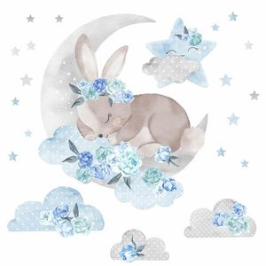 Bayo Samolepka na stenu Spiaci králik, modrá vyobraziť
