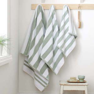 Biely/sivý bavlnený uterák 50x85 cm Stripe Jacquard – Bianca vyobraziť