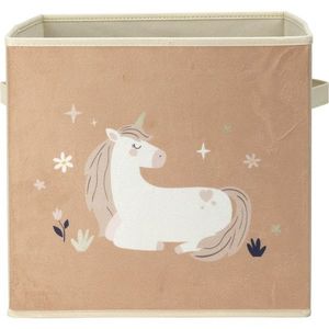 Detský textilný box Unicorn dream béžová, 32 x 32 x 30 cm vyobraziť